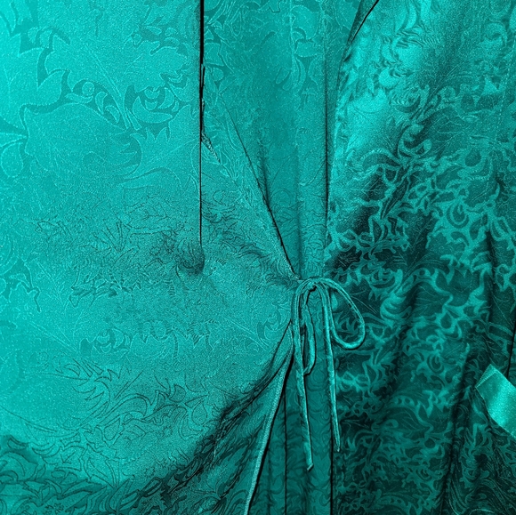 Vintage rare Victoria secret floral robe emerald green - Picture 9 of 9